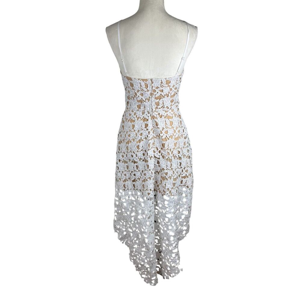 Elegant White Lace High Low Dress - Picture 4 of 9
